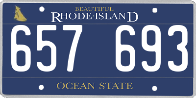 RI license plate 657693