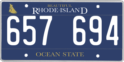 RI license plate 657694