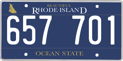 RI license plate 657701