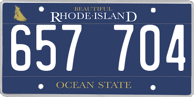 RI license plate 657704