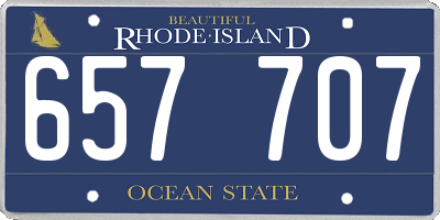 RI license plate 657707
