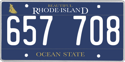 RI license plate 657708