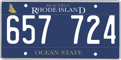 RI license plate 657724