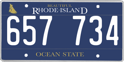 RI license plate 657734