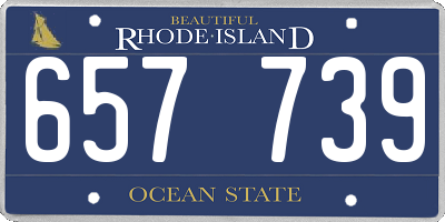 RI license plate 657739