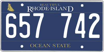 RI license plate 657742