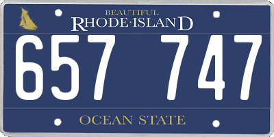 RI license plate 657747