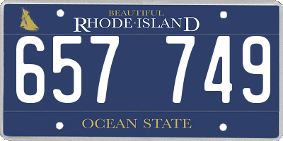RI license plate 657749