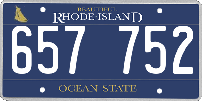 RI license plate 657752