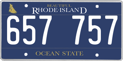 RI license plate 657757
