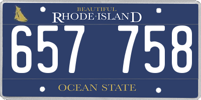 RI license plate 657758
