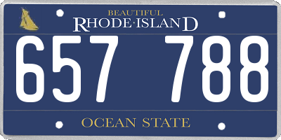RI license plate 657788