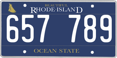 RI license plate 657789