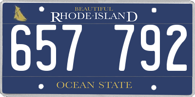 RI license plate 657792