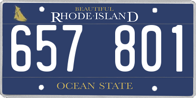 RI license plate 657801
