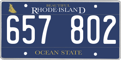 RI license plate 657802
