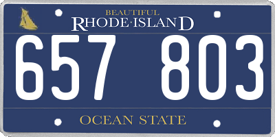 RI license plate 657803