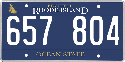 RI license plate 657804
