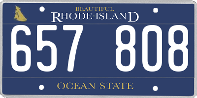 RI license plate 657808