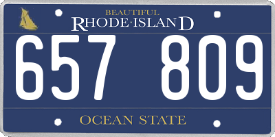 RI license plate 657809