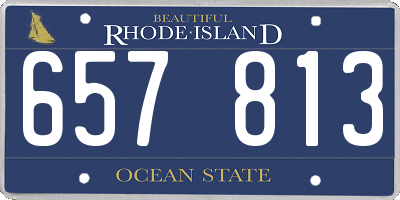 RI license plate 657813