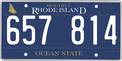 RI license plate 657814
