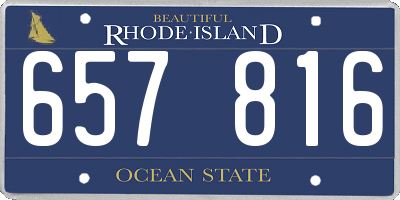 RI license plate 657816