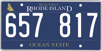 RI license plate 657817