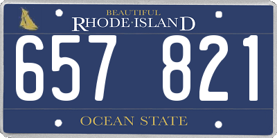 RI license plate 657821