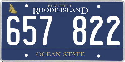 RI license plate 657822