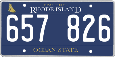 RI license plate 657826