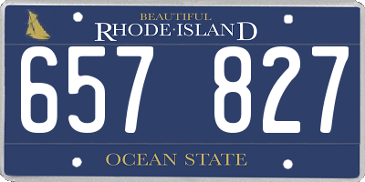 RI license plate 657827