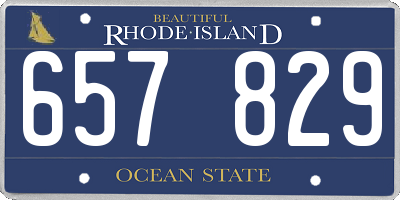 RI license plate 657829