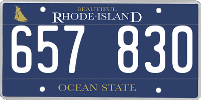 RI license plate 657830