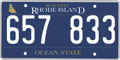 RI license plate 657833