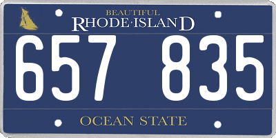 RI license plate 657835