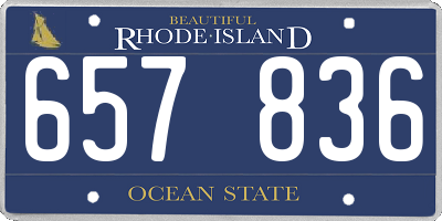 RI license plate 657836
