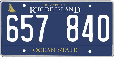 RI license plate 657840