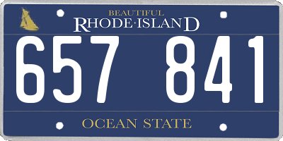 RI license plate 657841