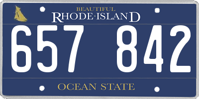 RI license plate 657842