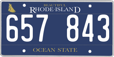 RI license plate 657843
