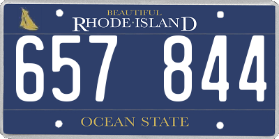 RI license plate 657844