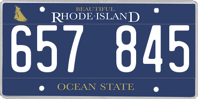 RI license plate 657845