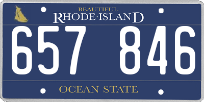 RI license plate 657846
