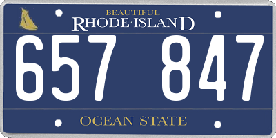 RI license plate 657847