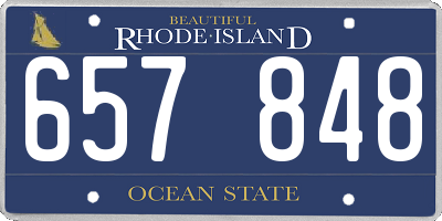 RI license plate 657848