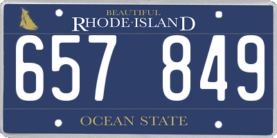 RI license plate 657849