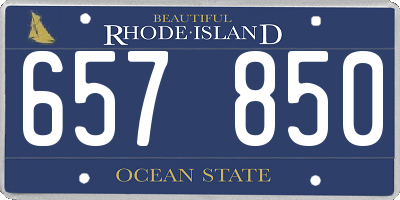 RI license plate 657850