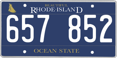 RI license plate 657852