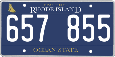 RI license plate 657855